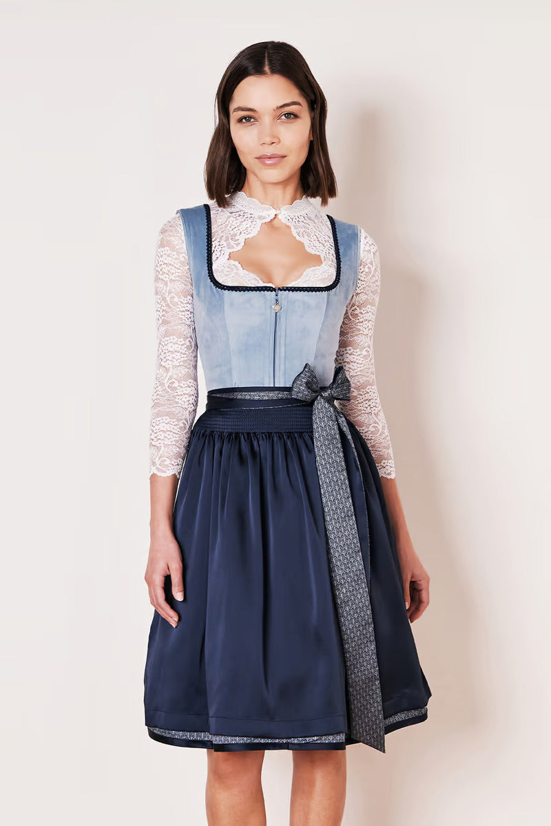 Kruger Mini Dirndl 2pcs. 60cm "Dena" blue (36,46)