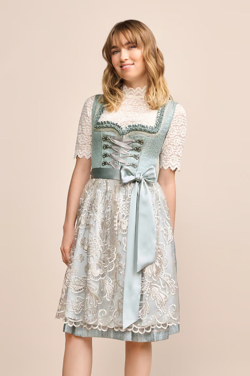 (new) Kruger Midi Dirndl 2pcs. 60cm "Lilinoe" turquoise