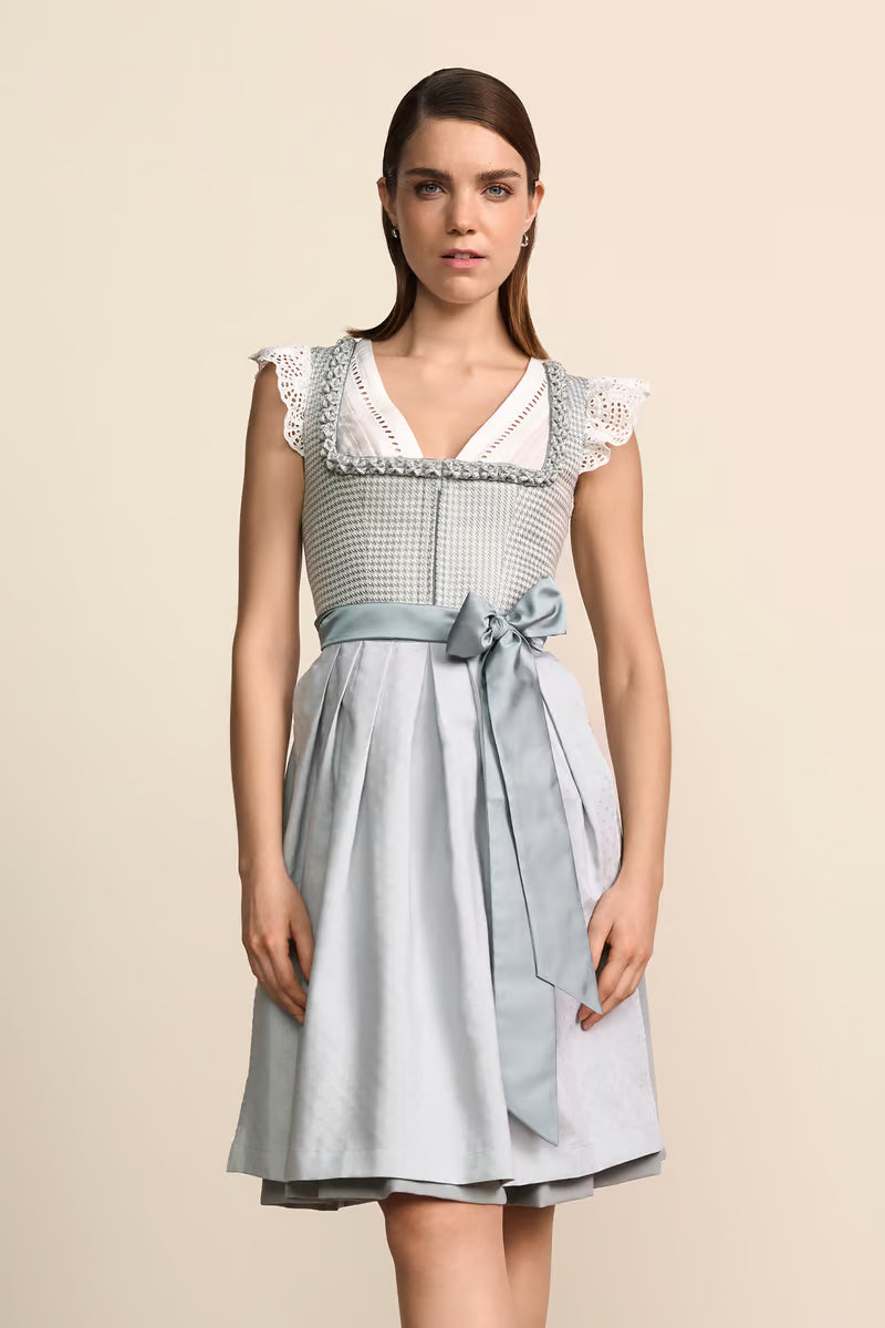 Kruger Midi Dirndl 2pcs. 60cm "Anjali" gray-blue