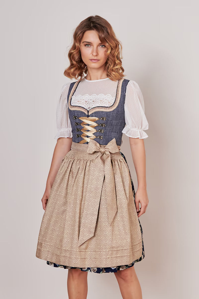 Kruger Mini Dirndl 2pcs. 60cm "Justine" blue