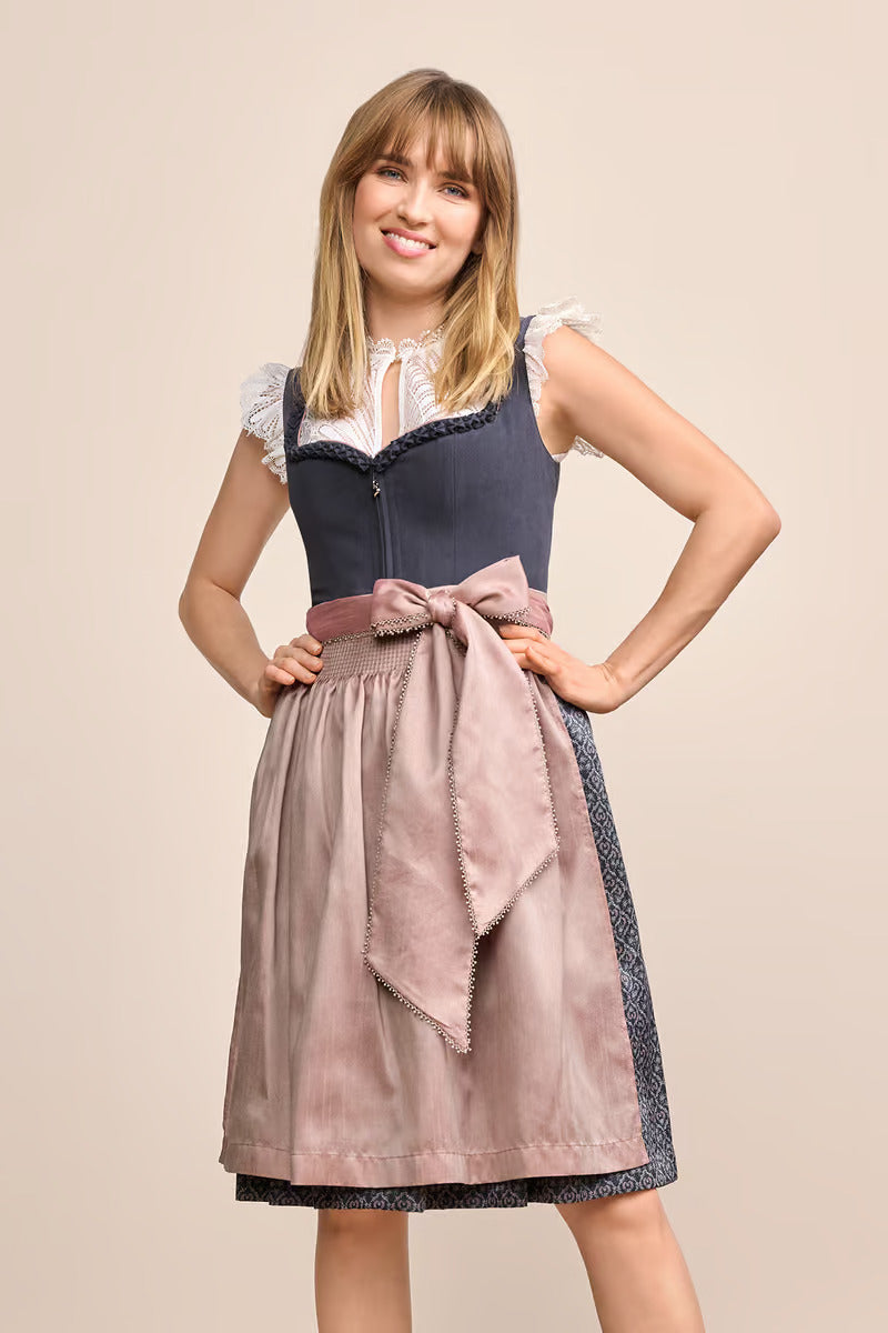 Kruger Midi Dirndl 2pcs. 60cm "Jalisa" anthracite