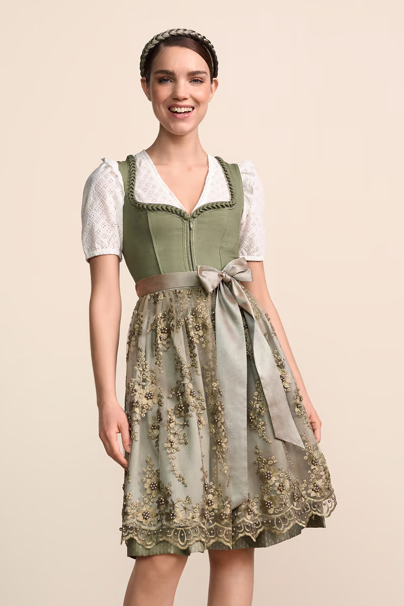 Kruger Malana Midi Dirndl, Green — 60cm 2pc Set
