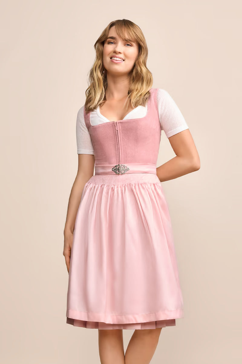 Kruger Midi Dirndl 2pcs. 60cm "Evi" pink (36)