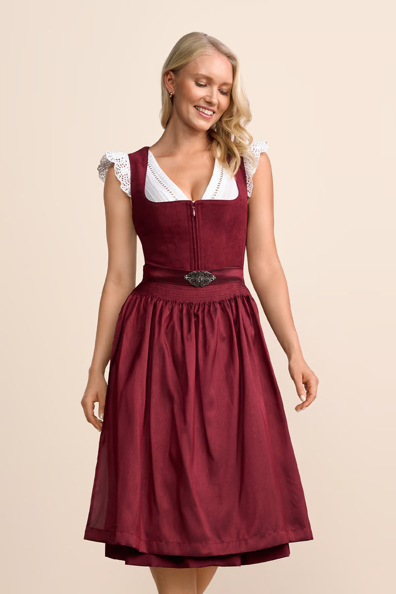 Kruger Long Dirndl 2pcs. 70cm "Evi" red