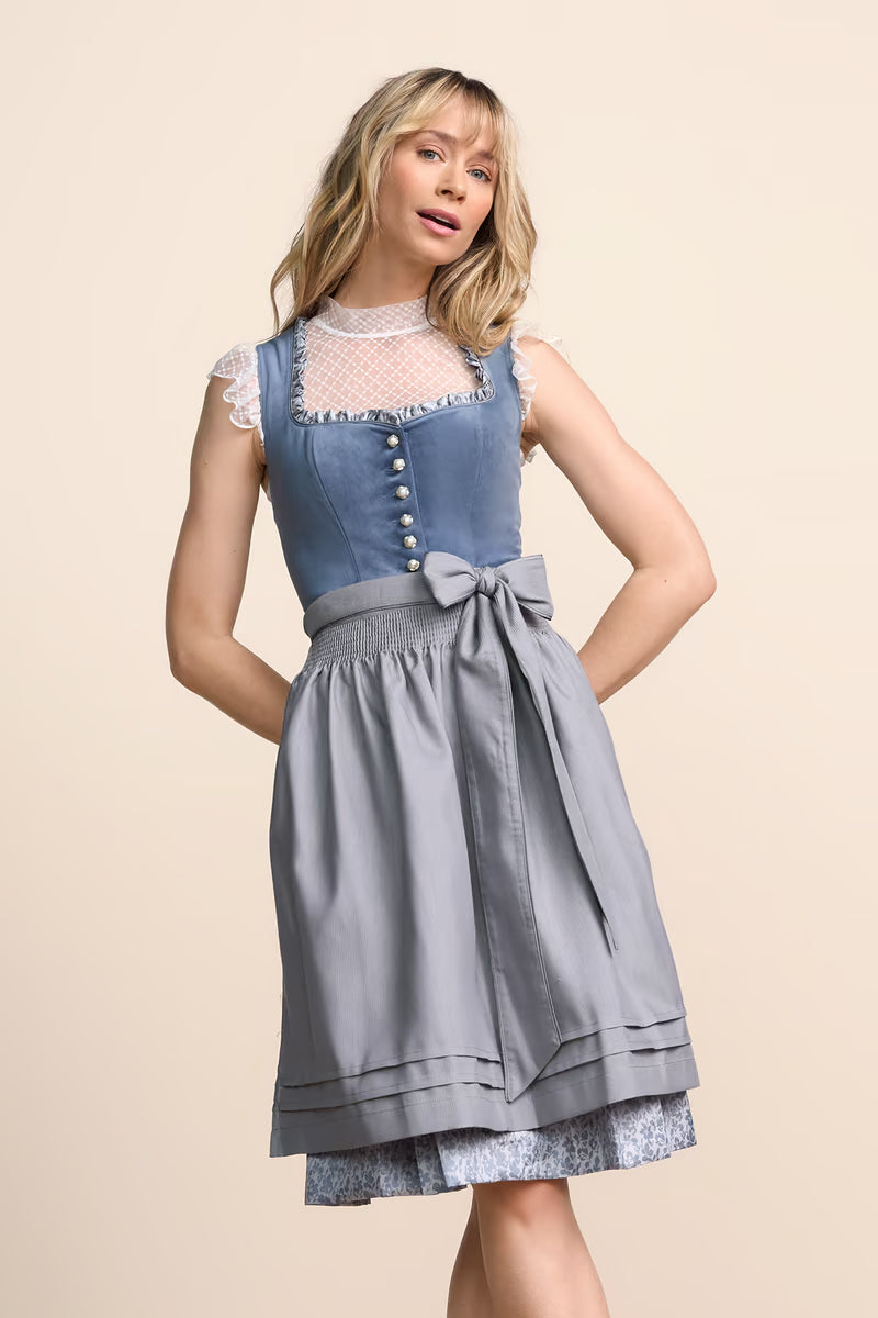 Kruger Shirley Midi Dirndl, Blue — 60cm 2pc Set