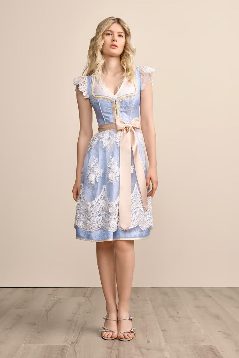 Kruger Midi Dirndl 2pcs. 60cm "Gaelle" blue