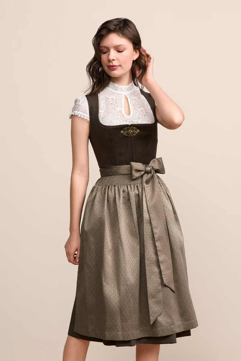 Kruger Long Dirndl 2pcs. 70cm "Cari" olive