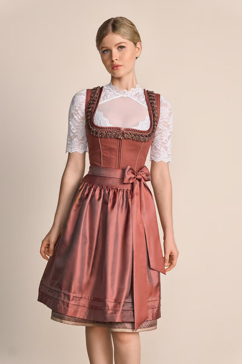 Kruger Midi Dirndl 2pcs. 60cm "Marielle" red (46)