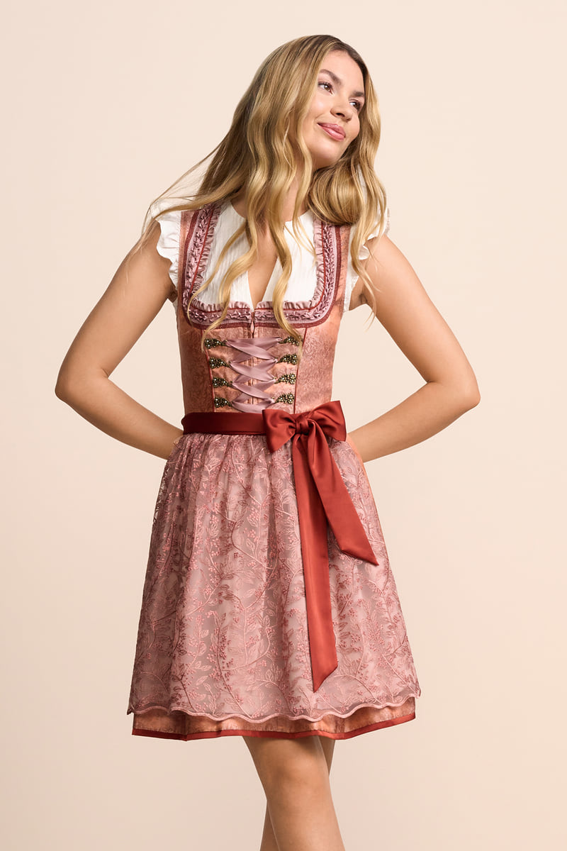 Kruger Amarena Mini Dirndl, Orange — 50cm 2pc Set