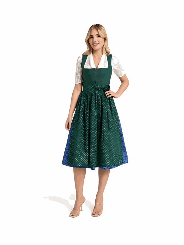 Berwin Long Dirndl 2pcs. 75cm "Anika" green