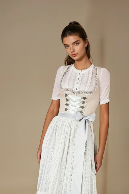 Julia Trentini Long Dirndl 2pcs. 70cm "Lorena" green (size 36)