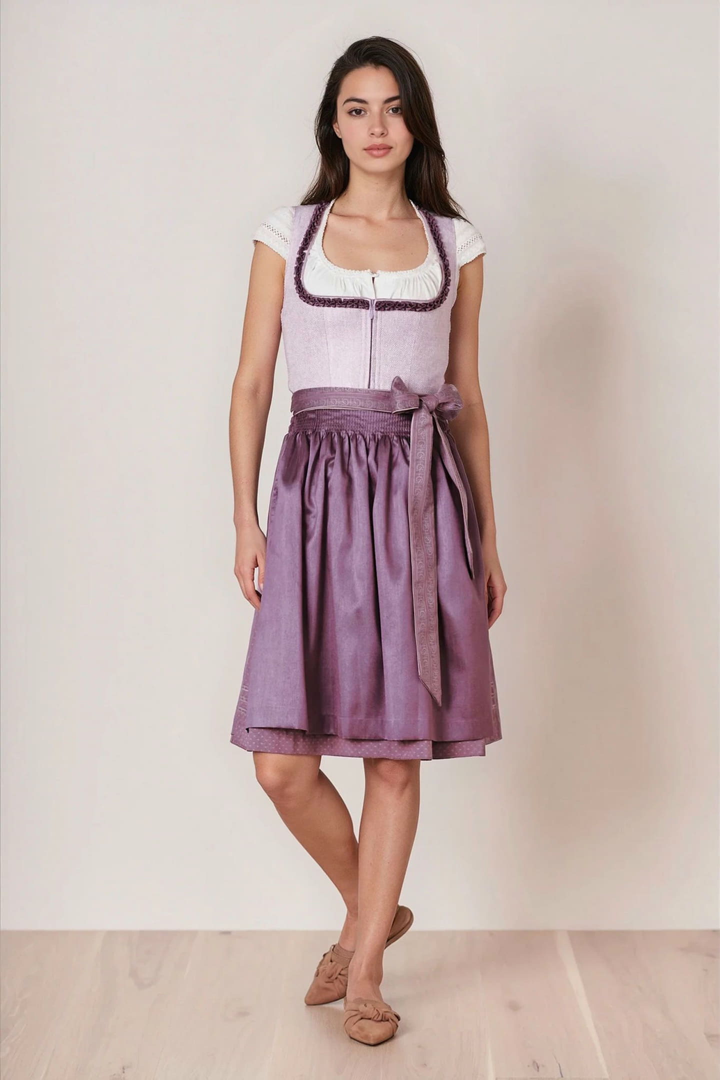 Julia Trentini Karolina Midi Dirndl, Purple — 60cm