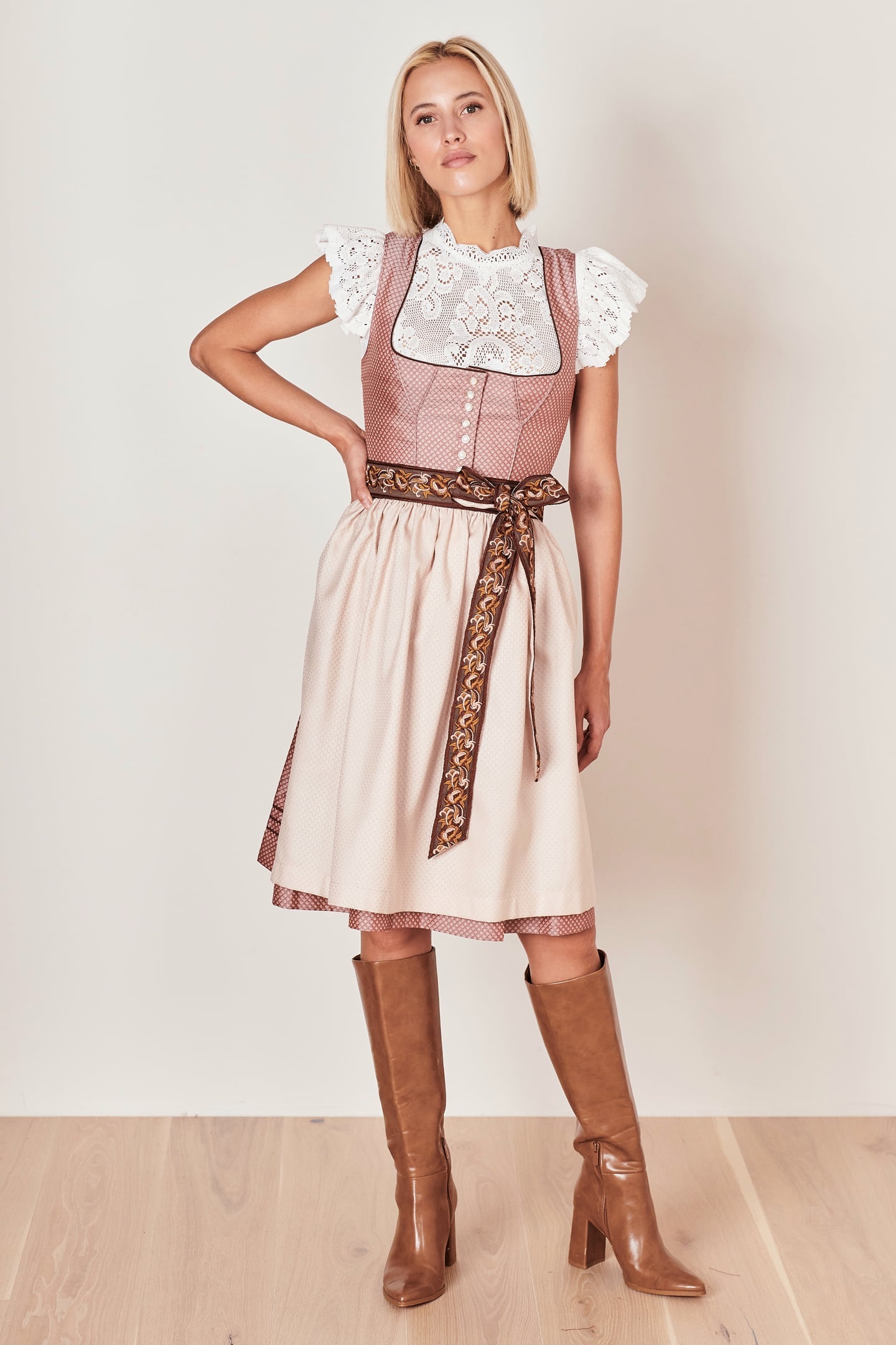 Julia Trentini Klara Midi Dirndl, Rose — 60cm