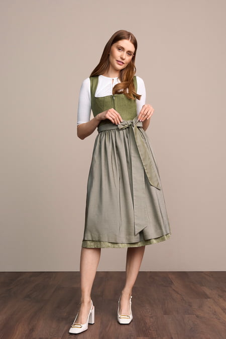 Julia Trentini Talia Dirndl, Olive — 70cm Long