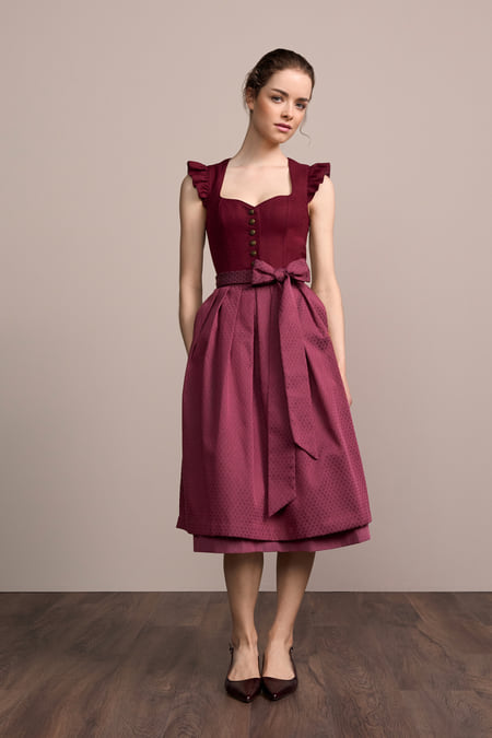 Julia Trentini Madlen Dirndl, Red — 70cm Long
