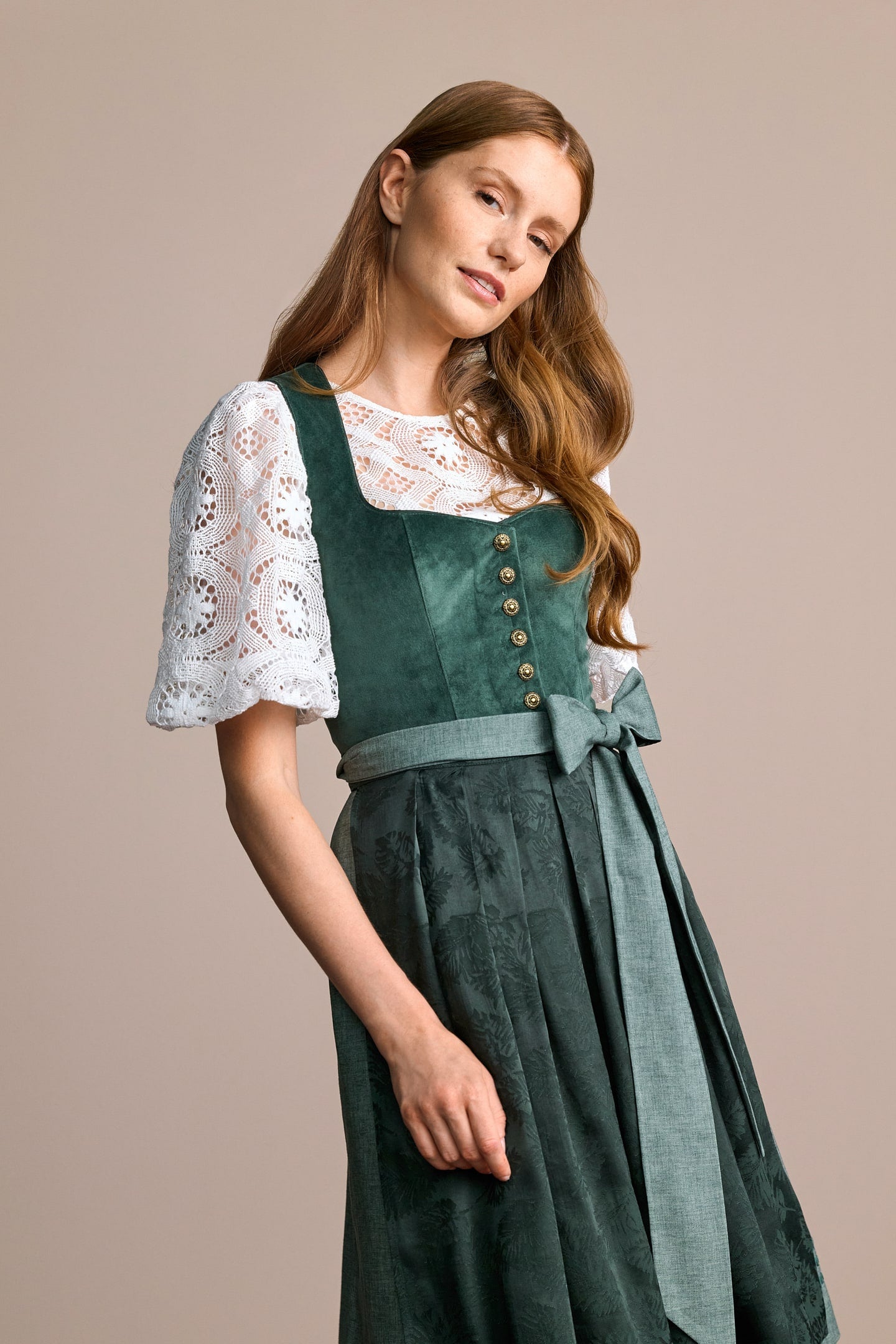 Julia Trentini Nova Midi Dirndl, Green — 60cm