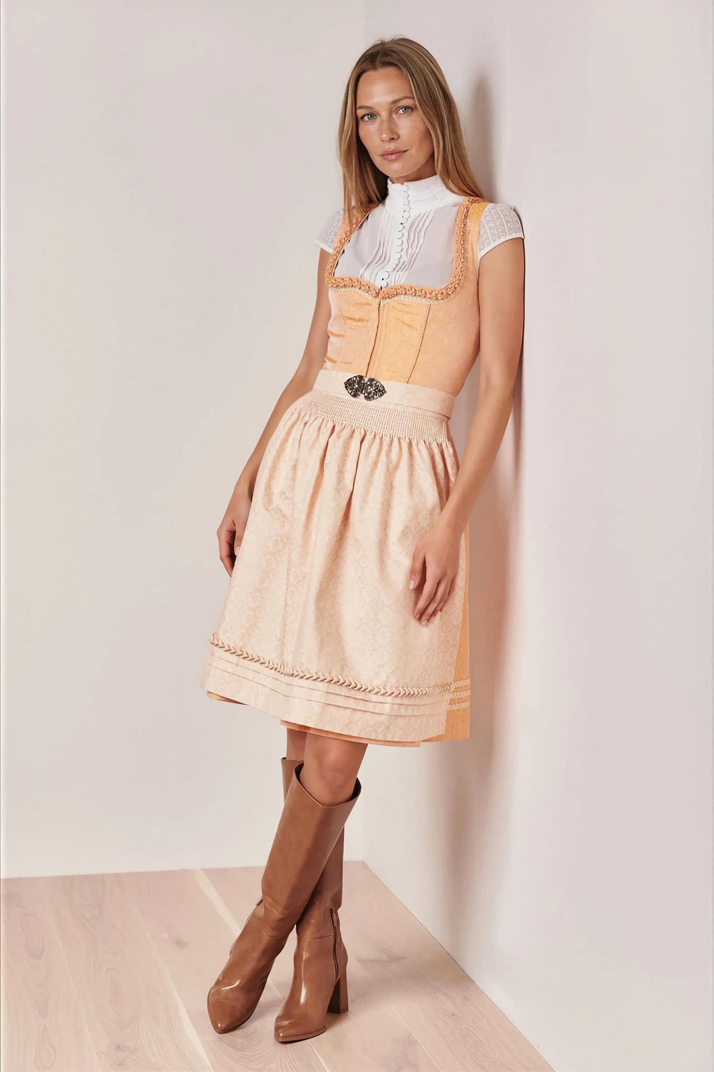 Julia Trentini Ilona Midi Dirndl, Orange — 60cm