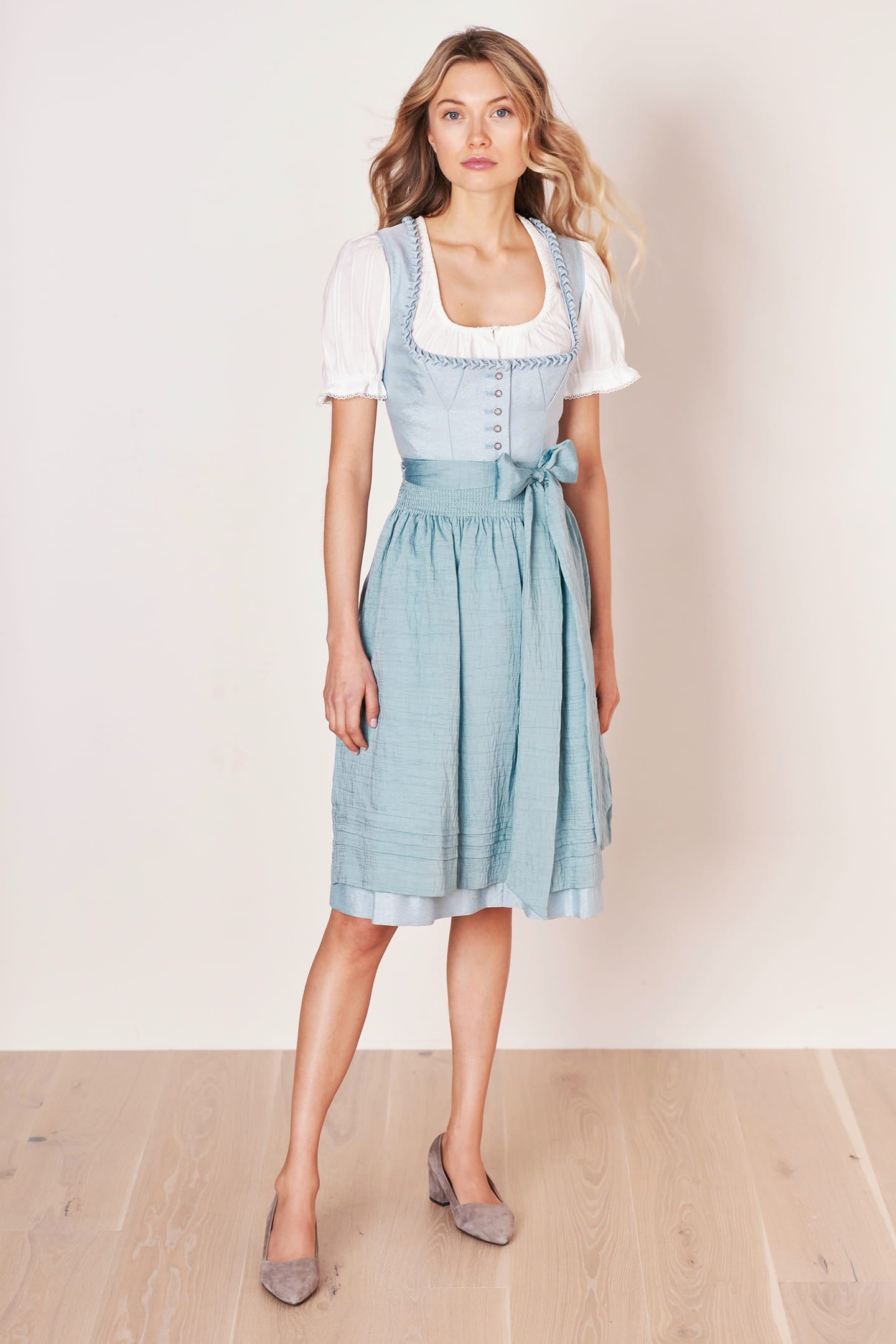 Julia Trentini Katrina Midi Dirndl, Blue — 60cm