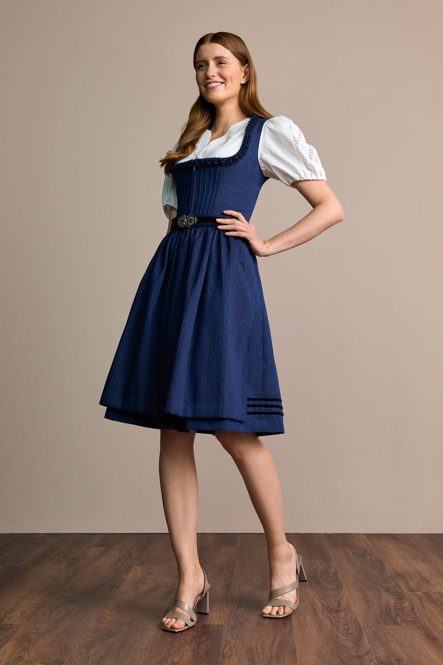 Julia Trentini Fabiana Midi Dirndl, Blue — 60cm
