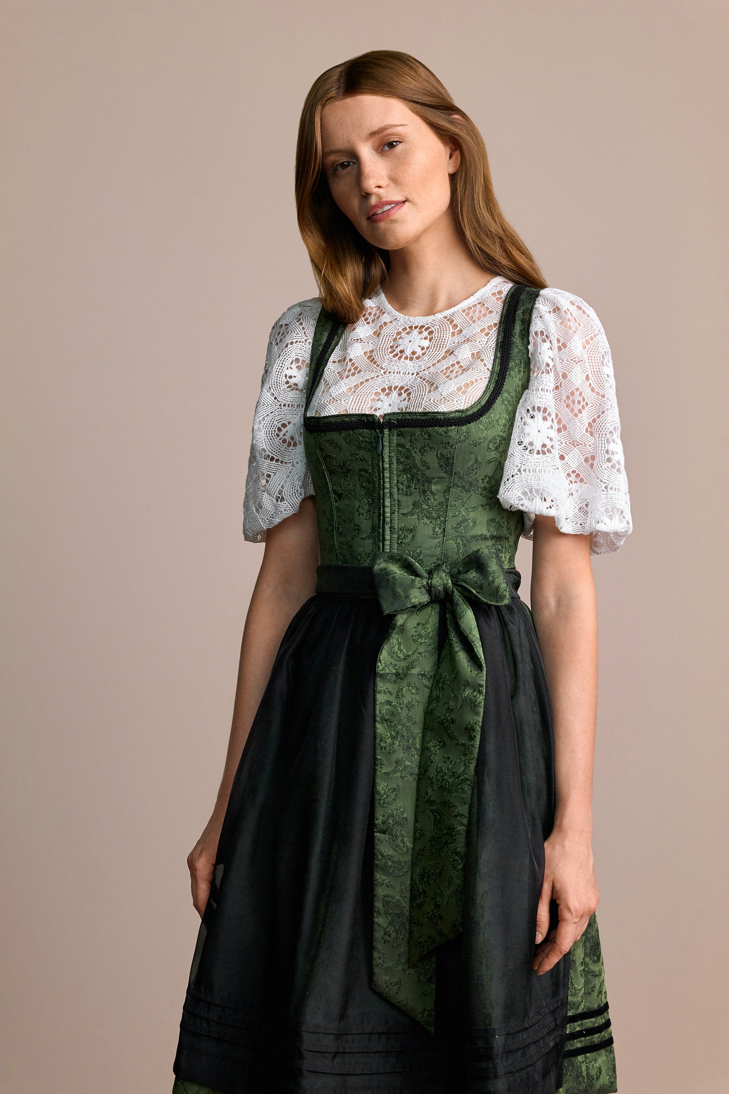 Julia Trentini Floriane Midi Dirndl, Green — 60cm
