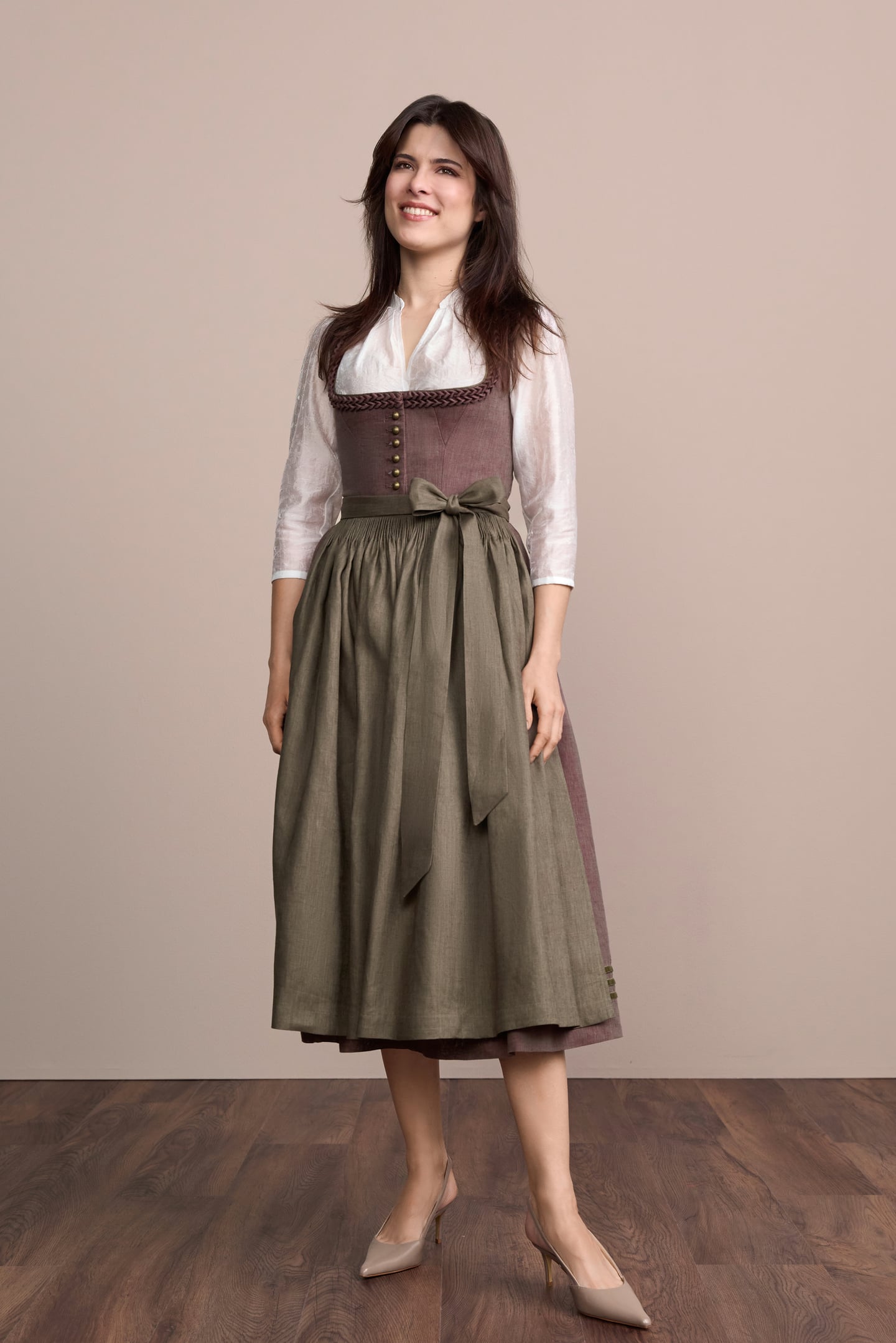 Julia Trentini Yelina Dirndl, Purple — 80cm Maxi