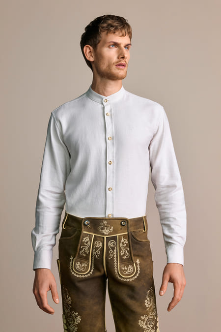 Trentini Trachten Long Sleeve Shirt Kai — ecru
