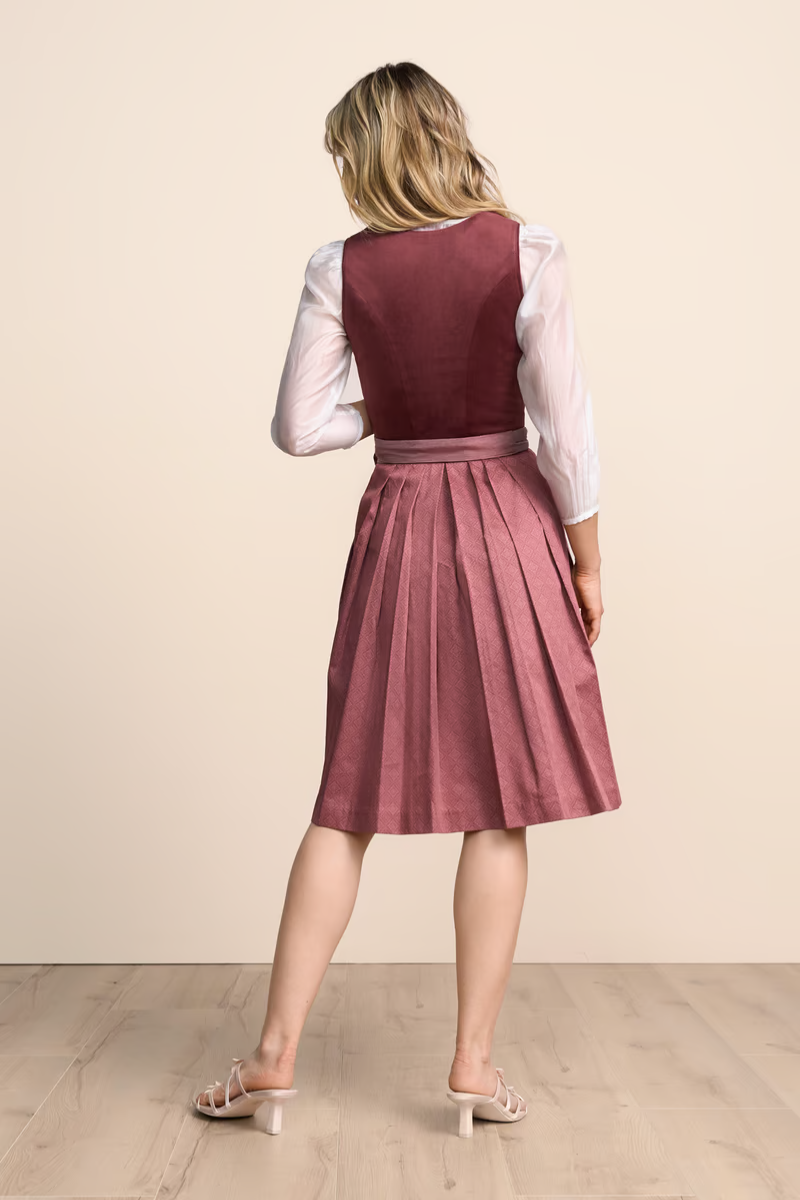 Kruger Midi Dirndl 2pcs. 60cm "Veralyn" red