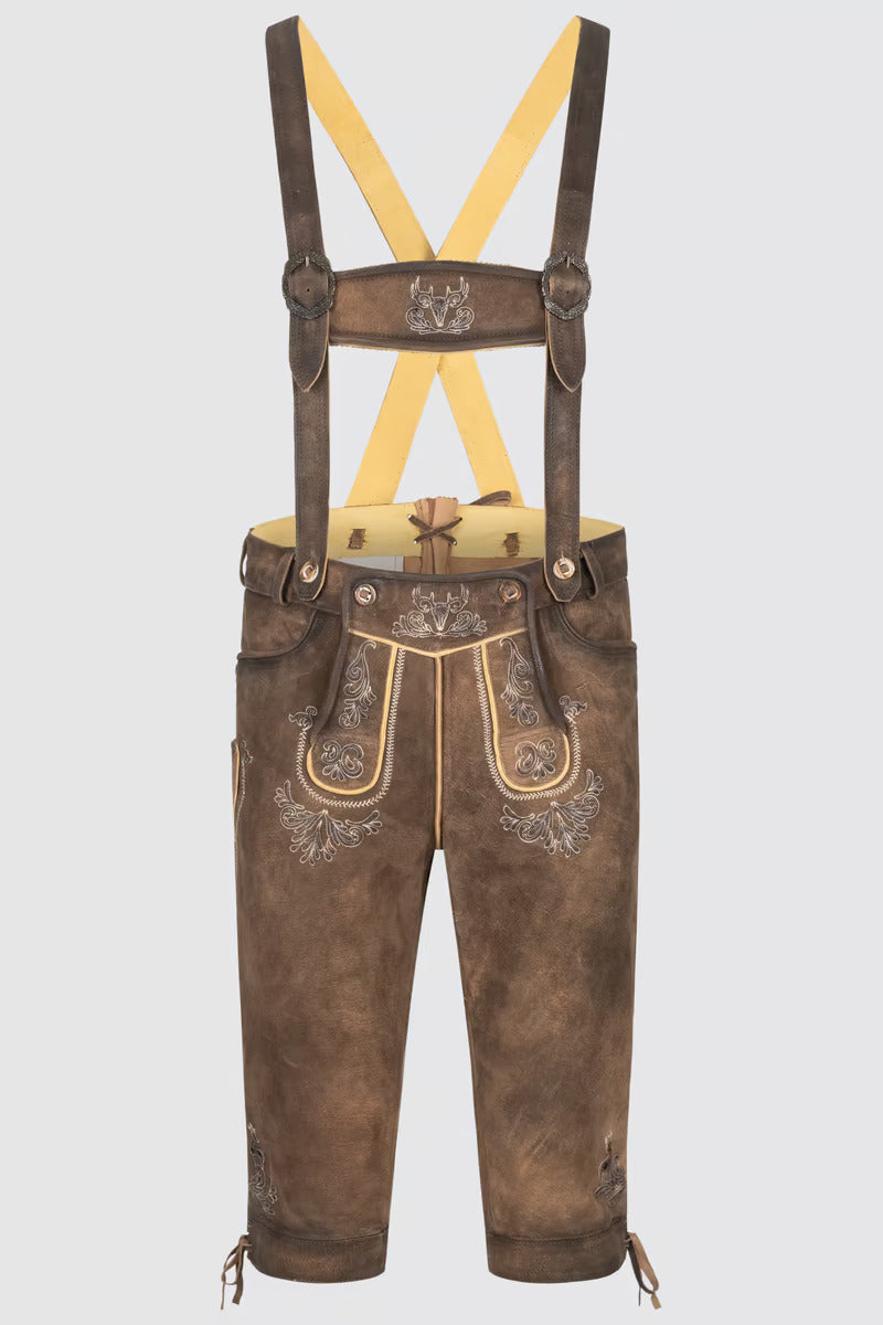 Kruger Men's Lederhosen "Norman" with Suspenders (size 48)