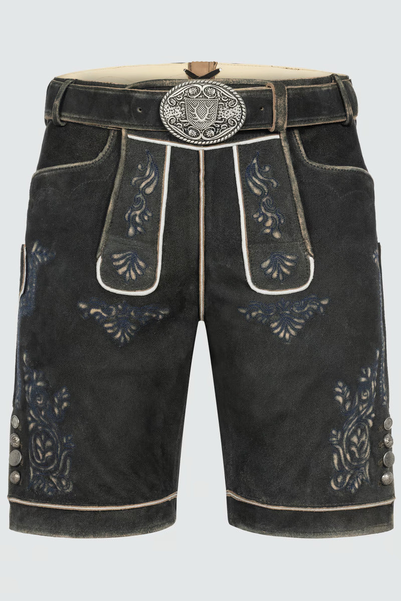 Kruger Men's Lederhosen "Rob" (brown) with Belt (50)