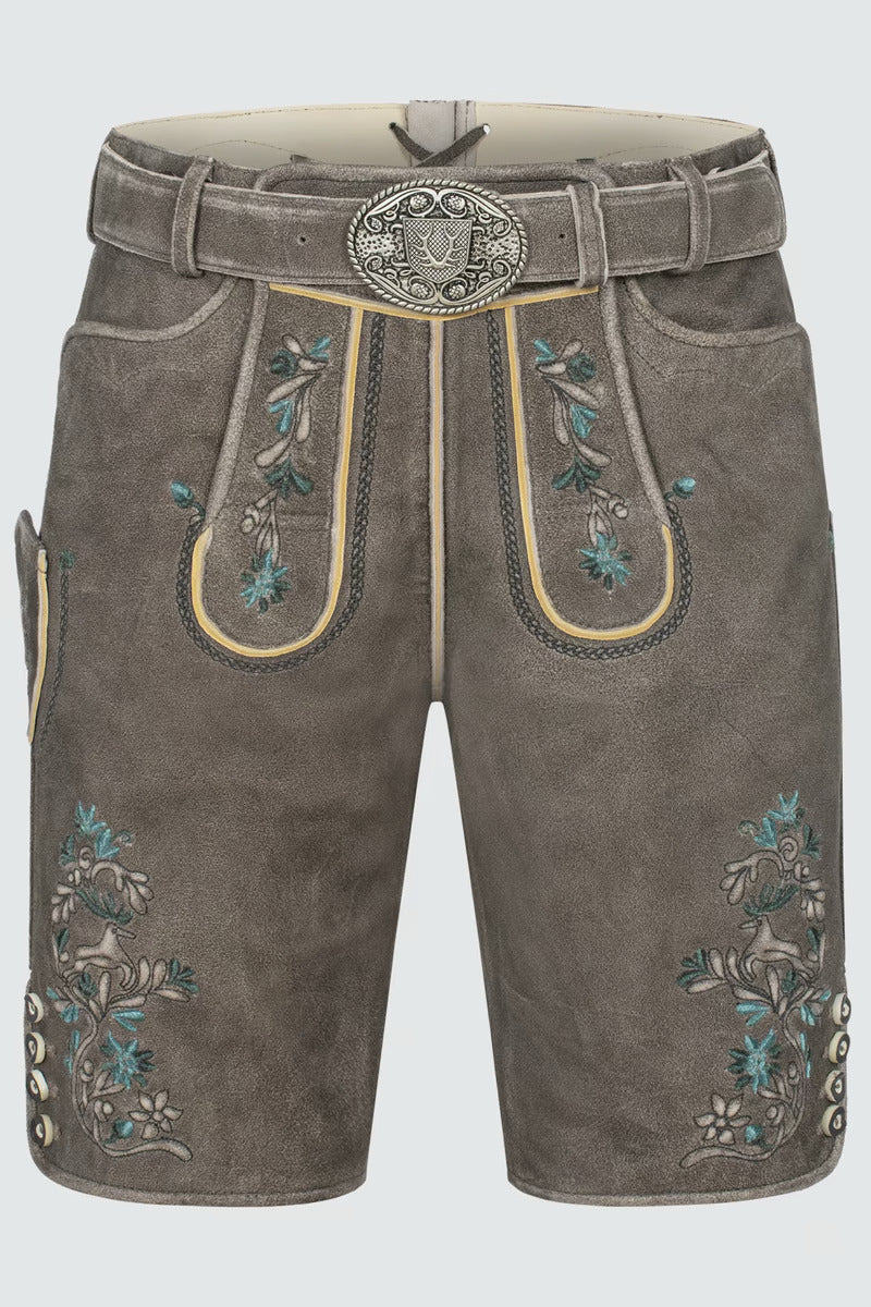 Kruger Men's Lederhosen "Jorrit" (brown) with Belt