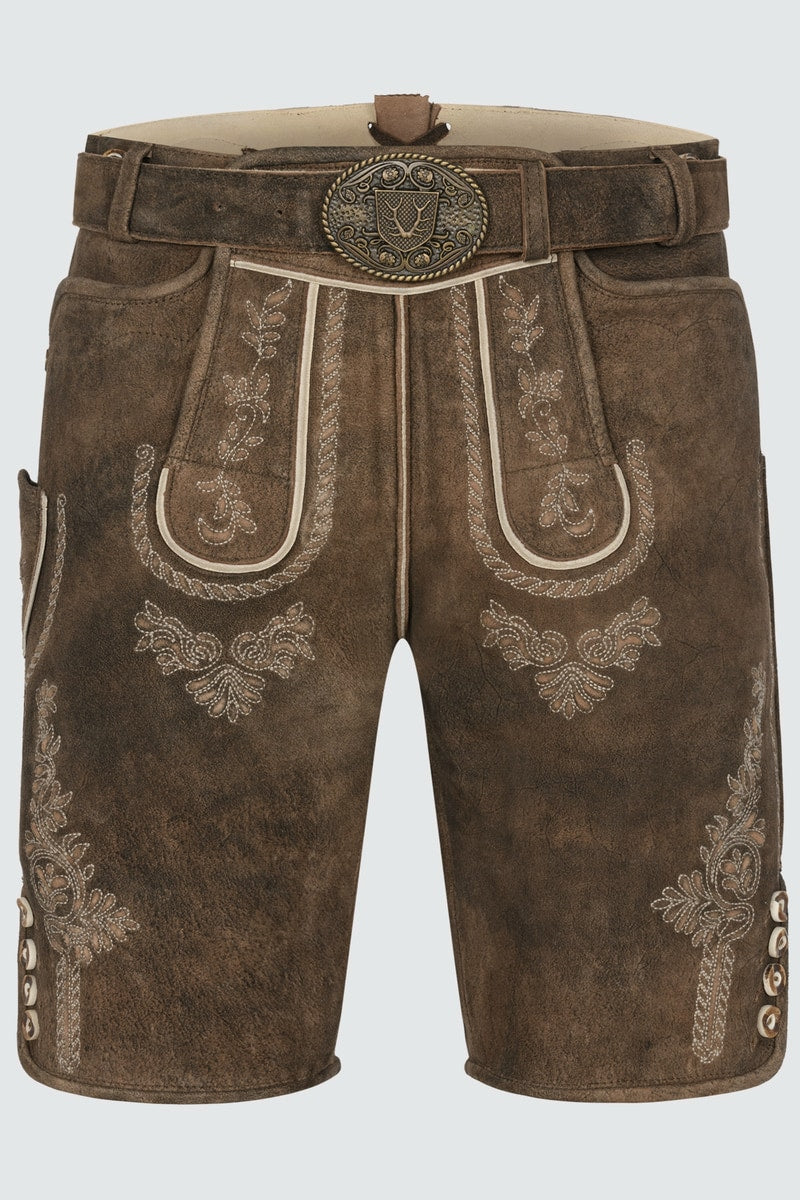 Lederhose Quan mit Gürtel