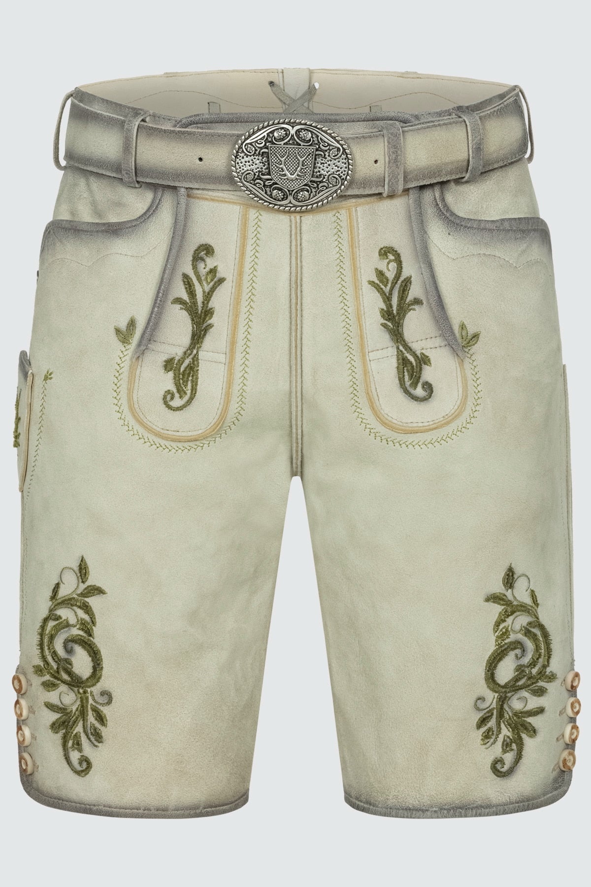Kruger Men's Lederhosen "Maurus" with Belt - Beige