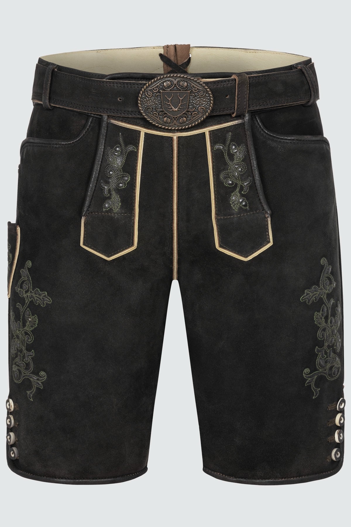 Kruger Men's Lederhosen "Caelius" with Belt - Brown