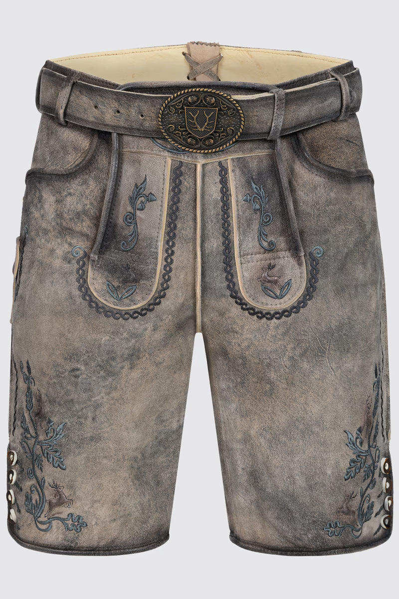 Kruger Men's Lederhosen "Kaelion" gray