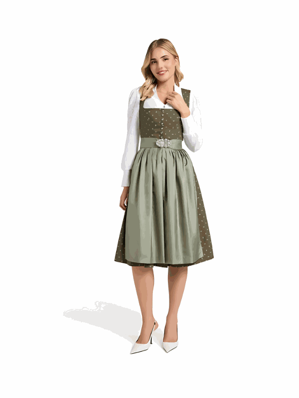 Berwin Long Dirndl 2pcs. 70cm "Verena" olive