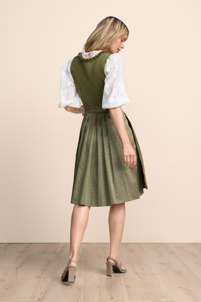 Kruger Midi Dirndl 2pcs. 60cm "Anica" olive