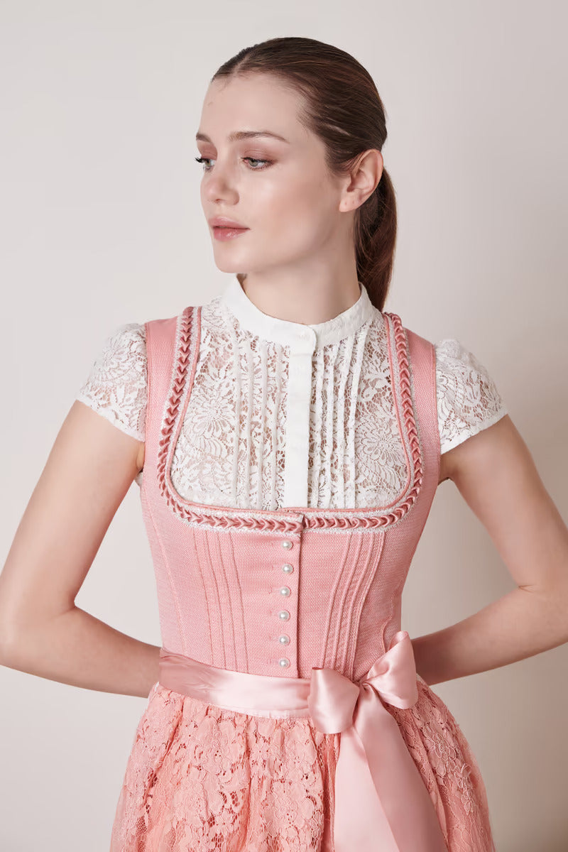 Kruger Long Dirndl 2pcs. 70cm "Edith"  pink (40)