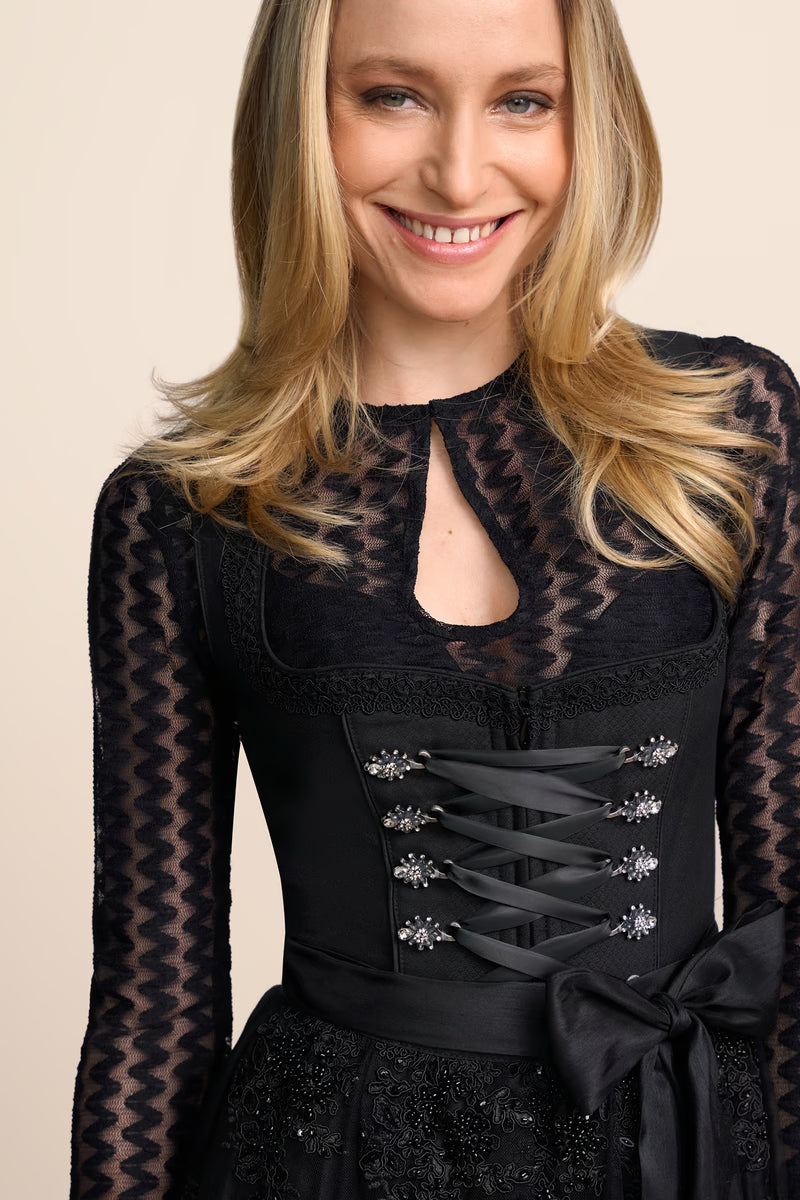 Kruger Long Dirndl 2pcs. 70cm "Odile" black