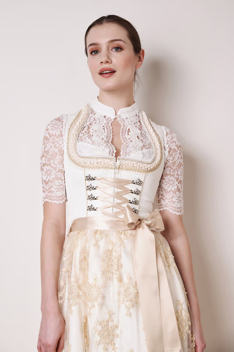 Kruger Long Dirndl 2pcs. 70cm "Benedita" ecru