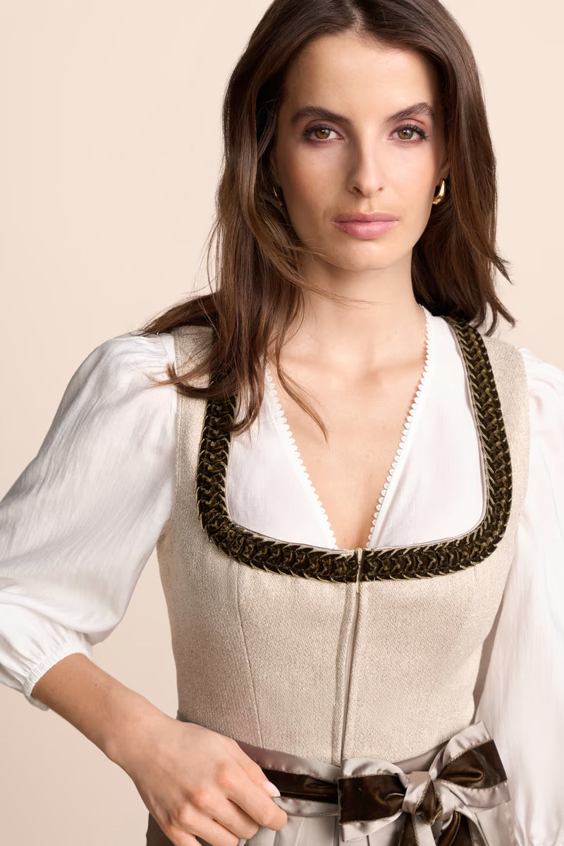 Kruger Maxi Dirndl 2pcs. 80cm "Serina" beige