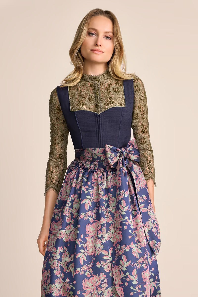 Kruger Long Dirndl 2pcs. 70cm "Melia" blue  (36,38) closeout
