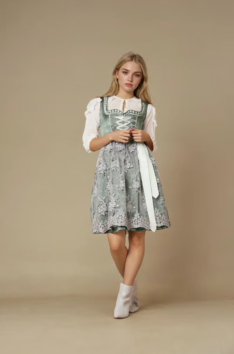 Kruger Mini Dirndl 2pcs. 60cm "Alara" green (38)