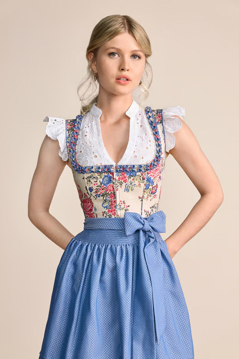 Kruger Mini Dirndl 2pcs. 50cm "Makena" blue (32)