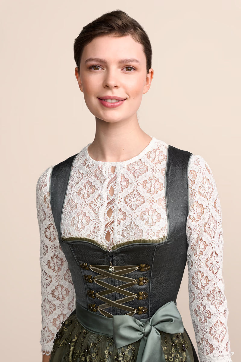 Kruger Midi Dirndl 2pcs. 60cm "Lunessa" green