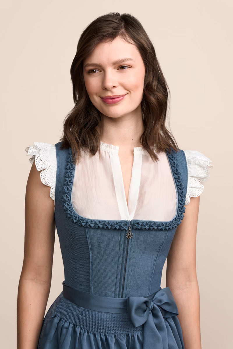 Kruger Midi Dirndl 2pc 60cm "Jocelyn" blue