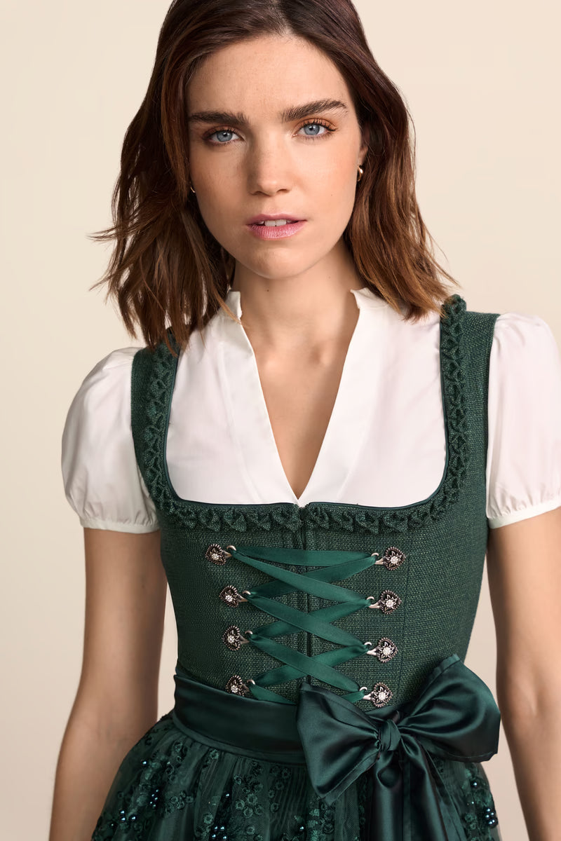 Kruger Danuta Midi Dirndl, Green — 60cm 2pc Set