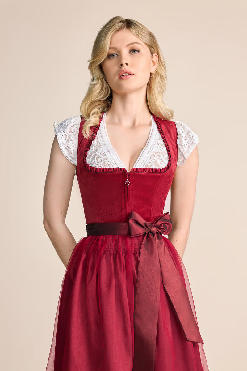 Kruger Mini Dirndl 2pcs. 50cm "Joelina" red (34,38,40,44)