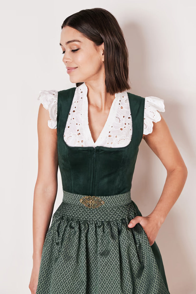 Kruger Mini Dirndl 2pcs. 50cm "Alisha" green (32,36,42)