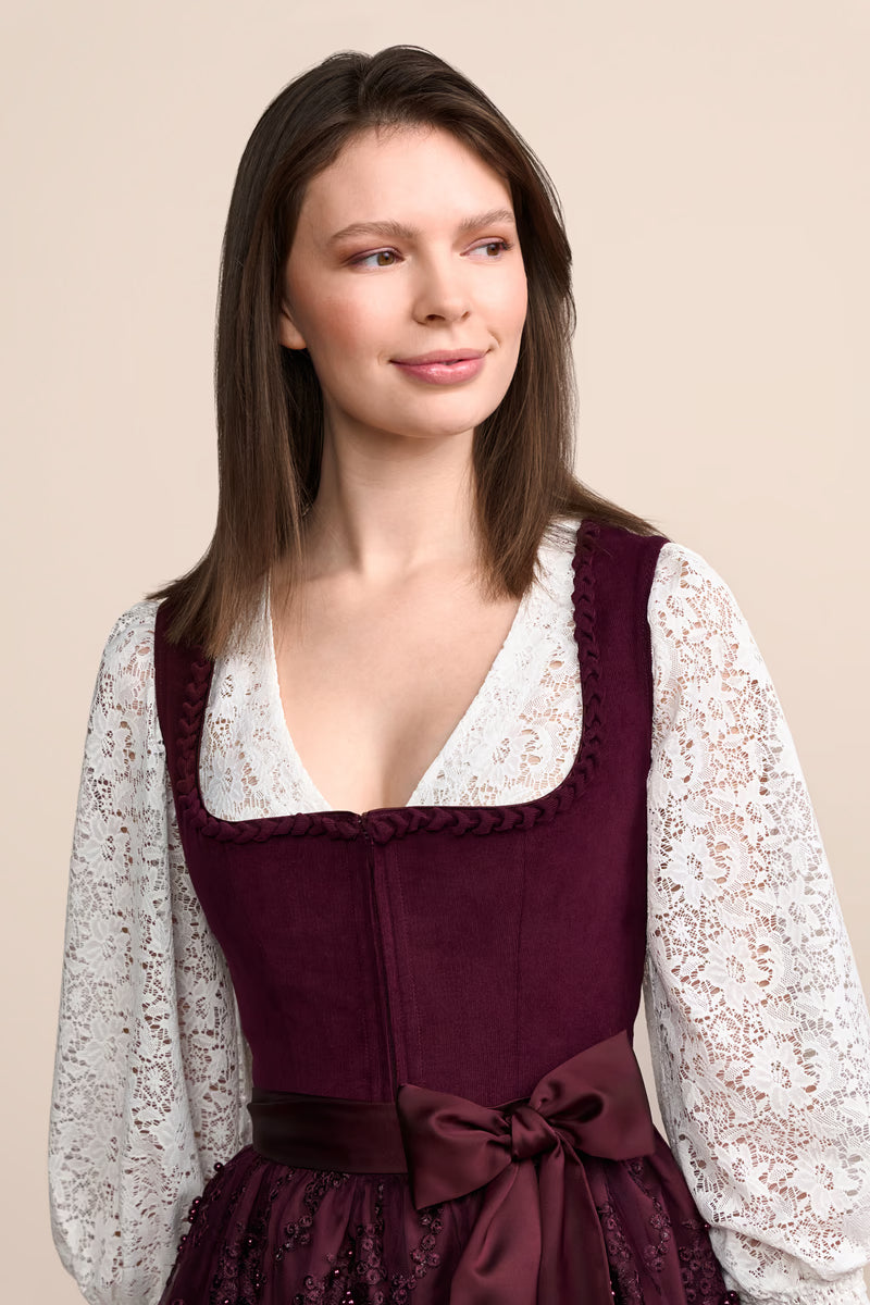 Kruger Midi Dirndl 2pc 60cm "Betty" red