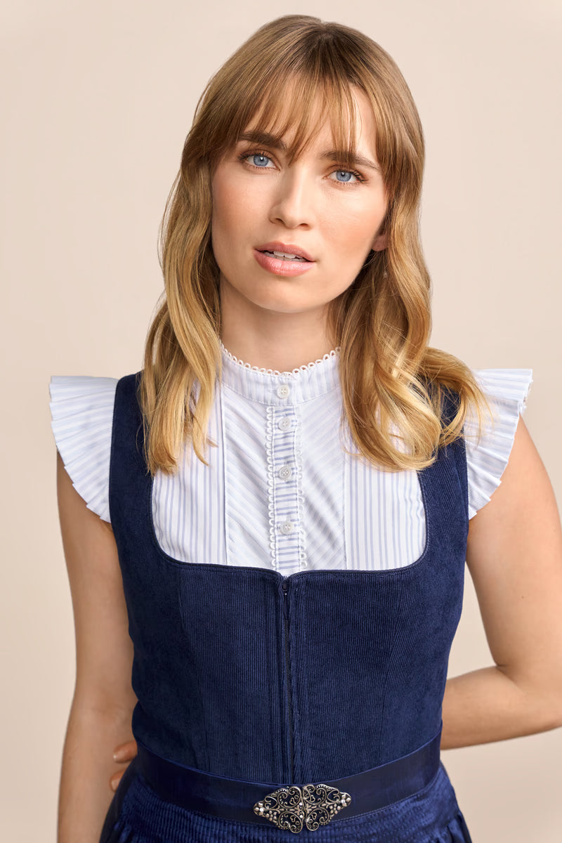 Kruger Mini Dirndl 2pcs. 50cm "Evi" blue (36,38)